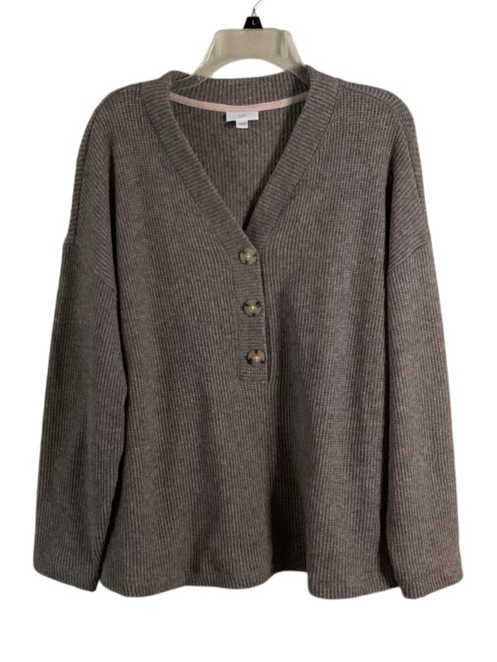 J. Jill Waffle Knit Button Chunky Oversized Sweater XL